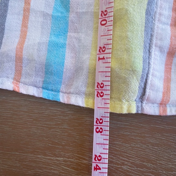 Banana Republic Multi Color Striped Boxy Linen Shirt Size Xsmall - Picture 3 of 4